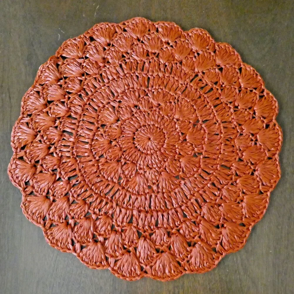 Set of 4 Vintage Takahashi San Francisco Orange Placemats Woven Japan 1970s